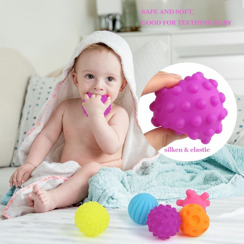 6 Pcs Pelotas Sensoriales Didácticas Para Bebé Con Texturas