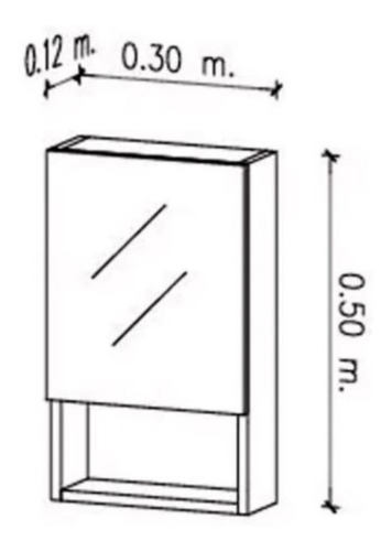 Botiquin Repisa Baño Puerta 30x50 Cm Espejo Melamina Blanca