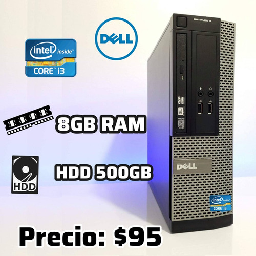 Cpu Dell Core I3 / 8gb Ram / 500gb Disco Duro 