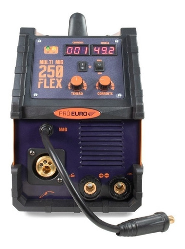 Máquina Solda 250a Flex Mig Mag Mma E Tig Lift 220v 4 Em 1 Cor Laranja Frequência 50/60Hz