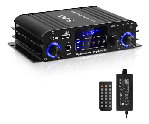 S-288 Amplificador Potencia Audio Bluetooth Para Altavoz Rms