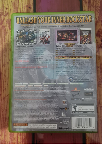 Dual Pack Jogo Xbox360 Guitar Hero 2 E Guitar Hero Aerosmith (Usado)