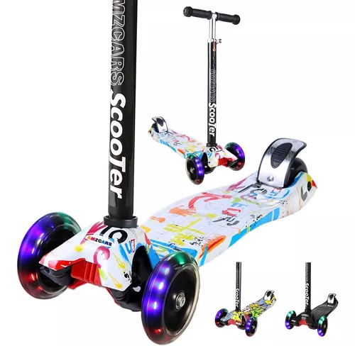 Patinete Kick Scooter para niños, scooter de 3 ruedas, ruedas de  poliuretano ajustables de 4 alturas, cubierta extra ancha, el mejor regalo  para