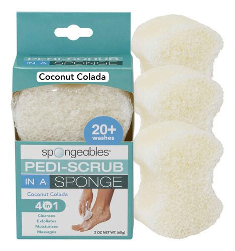 Esponja Exfoliante Para Pies Spongables Pedi Scrub, 3 Unidad