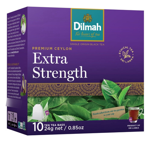 10 Bolsitas Te Negro Dilmah Extra Fuerte