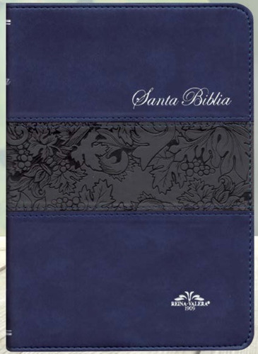 Biblia Mediana Rvr1909 Imitación Piel Azul Con Índice, Envío