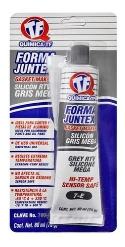 Sellador Silicon Forma Junta Mega Gris Tubo 75 G