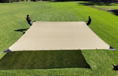Imagen 1 de 10 de Malla Sombra 90% Raschel Beige De 4mx2m Reforzada
