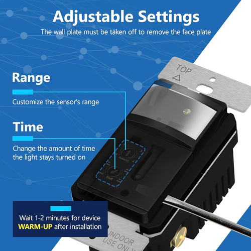 Interruptor Con Sensor De Movimiento Con Placa De Pared, Int