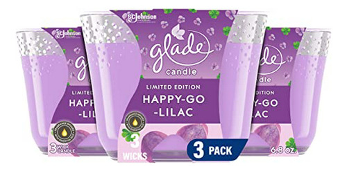 Candle Happy-go-lilac, Vela Aromática Con Aceites Esenciales