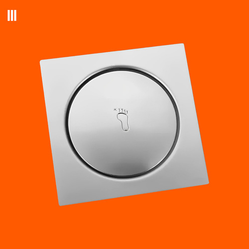 Ralo Click 15x15 Quadrado Inteligente Pop Up Inox Oculto Invisível Para Banheiro E Cozinha Acabamento Cromado
