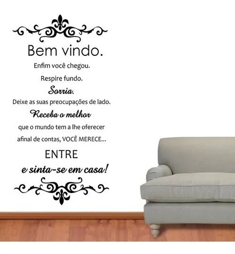 Adesivo Parede Sala Quarto Frase Bem Vindo Casa Família 