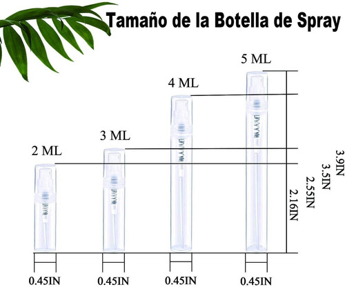 Mini Atomizador Perfume Botella Spray Plástico (120pcs 2ml)