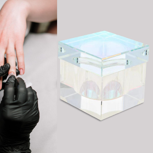 Nail Art Glass Dappen Dish Con Tapa Para Taza De Vistoso