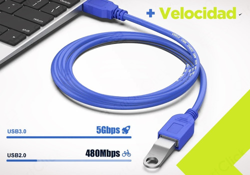 Imagen 6 de 10 de Alargue Usb 3.0 Cable Extensor Prolongador 5 Metros H Speed