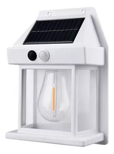 Farol Solar Aplique Negro E-27 Led 0.3w Exterior