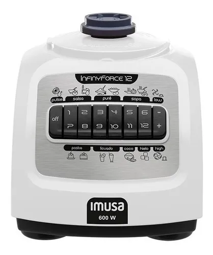Licuadora port til Imusa Infiny Force 12 1.25 L blanca con vaso de