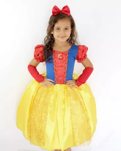 Fantasia Vestido Infantil Princesa Cinderela + Luvas + Coroa