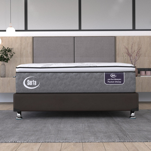 Colchón Individual Serta Pocket Sheep Colchoneta Foam + Box