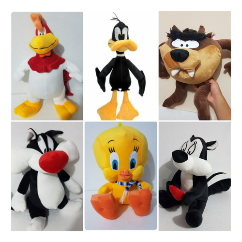 Peluche Looney Tunes : Gallo Claudio, Pato Lucas, Piolin