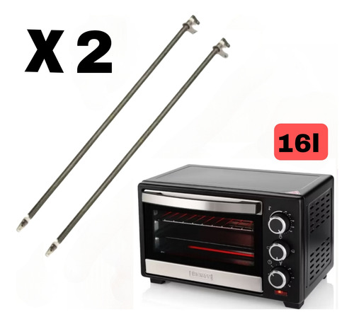 Imagen 2 de 3 de Pack 2pcs Resistencia Horno Compatible Thomas 16lt