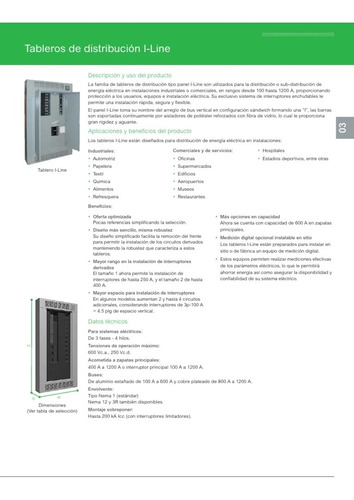 Tablero I-line Int 600 A 14 Ctos T2 Mg600m142b