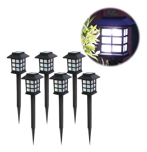 A 6 Luces Led Solares De Jardín, Lámpara Solar Para Jardín