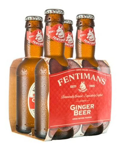 4 Pack Fentimans Ginger Beer Moscow Mule Premium Tonic 200ml