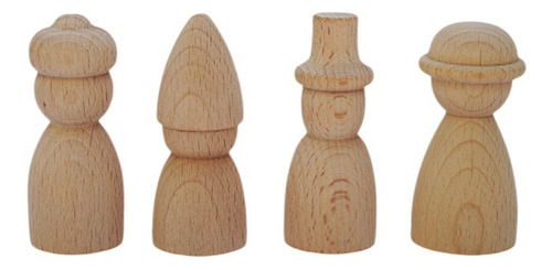 2 X 4 Uds. De Muñecos Con Clavija De Madera, Juguetes Para