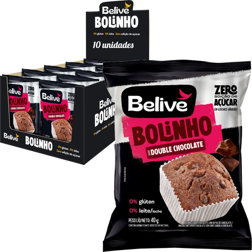 10x Muffin Belive Double Chocolate Zero 40g