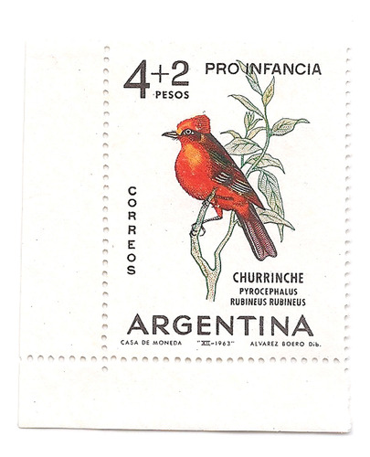 Argentina Pájaro Filigran Sol Redondo Mint$ Gj 1268 A M 679 