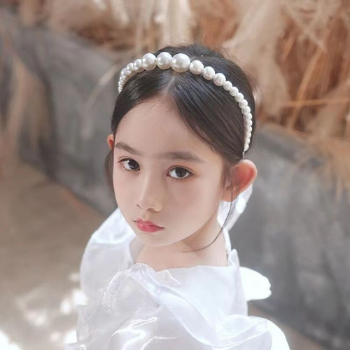 Diadema Meiwei Net Gold Para Niños Con Perlas, Accesorios Pa