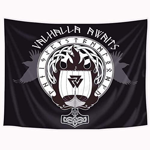 Imagen 6 de 6 de Tapiz De Bandera Nórdica De Riyidecor, 60 X 80 Pulgadas, Bar