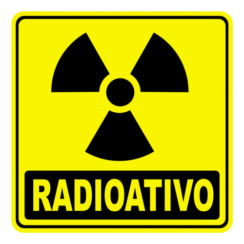 Adesivo Lixo Radioativo 1 Unidade 20cm X 20cm