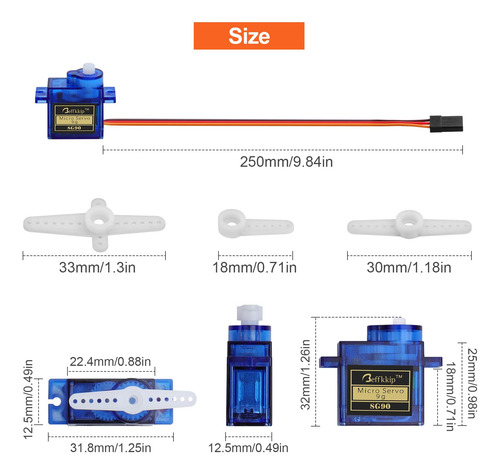 Rc Servo 16 Uds Sg90 9g Micro Servos Kit Para Rc Robot Helic