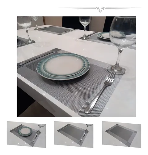 Kit Jogo Americano Mesa Jantar Lindo 12 Un Prateado