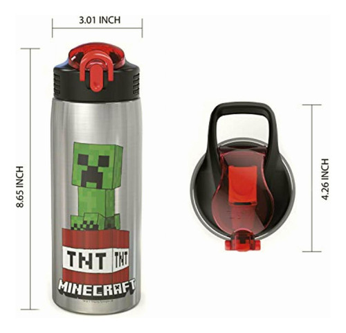 Zak Designs Mici-v151 Zak Designs Botella De Agua De Acero