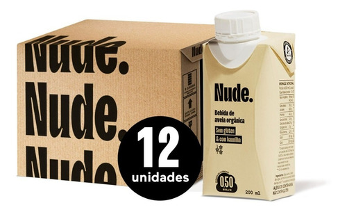 Kit 12 Bebida De Aveia Orgânica Baunilha Nude. To Go 200ml