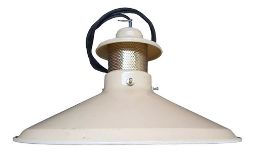 Imagen 4 de 10 de Colgante Campana 35 Cm Diametro Marfil Con Detalles Dorado