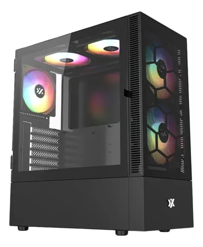 Chasis Xyz Airone 200 Mesh Negra 5.fan Argb