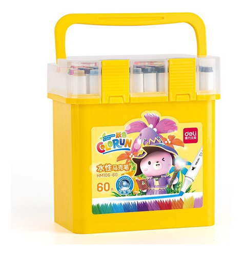 Plumones Doble Punta Cincel/redonda Deli 60pz Rotulador