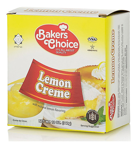 Bakers Choice - Relleno De Tarta De Limon, 12 Onzas, Crema P