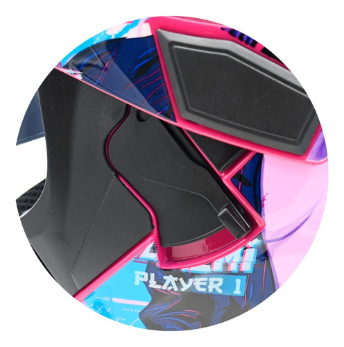 Casco Abatible Deportivo Fibra Carbono Certificado Dot Led Rosa Sexy Gamer L