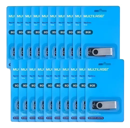 comprar Kit 30 Unidades De Pen Drive 8gb Twist Usb Pd587 Multilaser