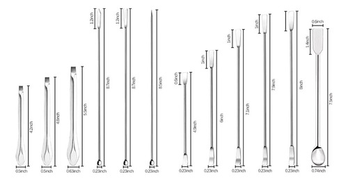 Espátula De Laboratorio De Acero Inoxidable Cuchara, 12pcs