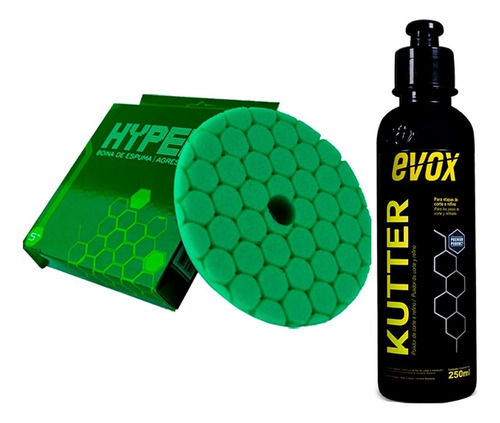 Kit Boina Espuma 5 Corte Hyper Kers + Polidor Kutter Evox