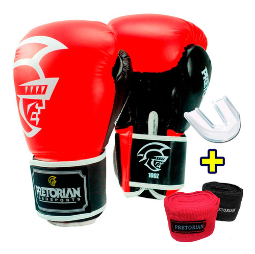 Set Guantes Boxeo Pretorian Vendas Bucal Profesional -el Rey