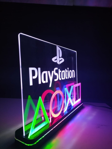 Imagem 2 de 5 de Abajur Luminária Led Playstation Sony Ps4 Xbox Símbolos 25cm