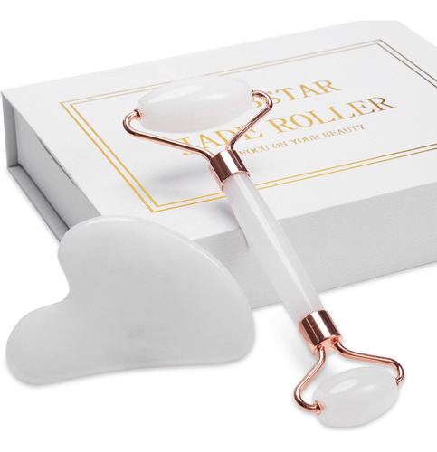 Gua Sha & Jade Roller Set,rodillo Facial Herramienta Para El