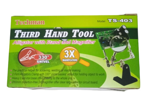Base Tercera Mano Con Lupa Techman Ts-403